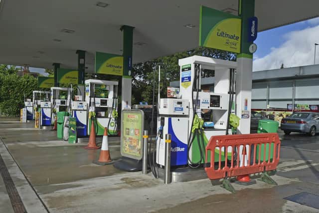 No fuel at the BP filling station on Harrogate Road in Moortown, Leeds on Monday, September 27. Picture: Steve Riding.