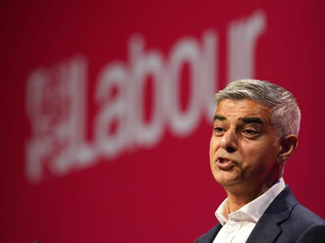 Mayor of London Sadiq Khan speaks at the Labour Party conference in Brighton. (PA)
