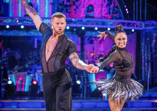 Adam Peaty and Katya Jones during the dress run for the first episode of Strictly Come Dancing 2021. Picture: Guy Levy/PA