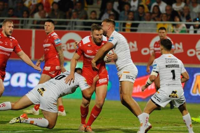 Hull KR's Will Maher goes on the charge. (PASCAL RODRIGUEZ)