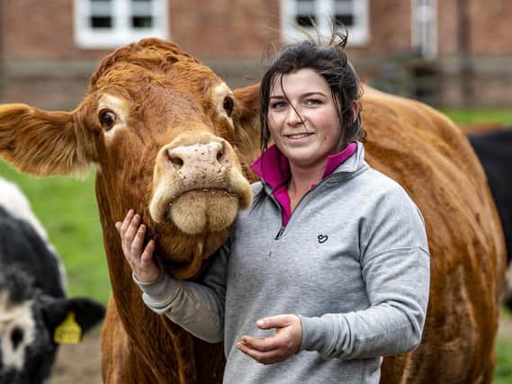 Hannah Donaldson with her beloved Soft Cow
