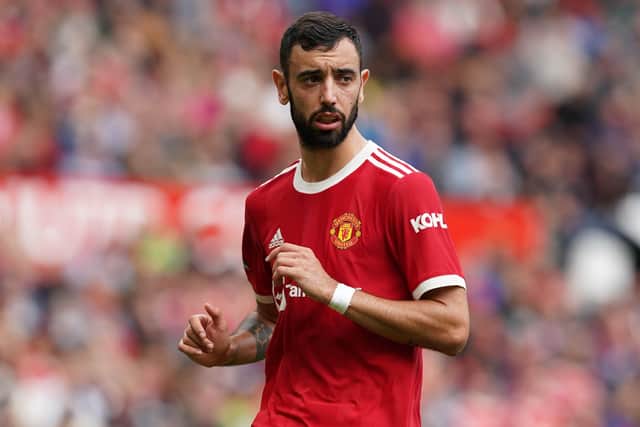 Manchester United's Bruno Fernandes tweeted an apology to fans for missing a penalty. Picture: Martin Rickett/PA