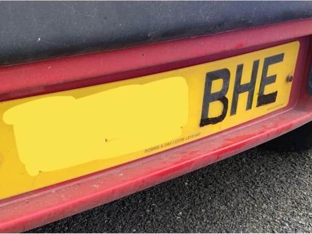 The car had altered number plates.
