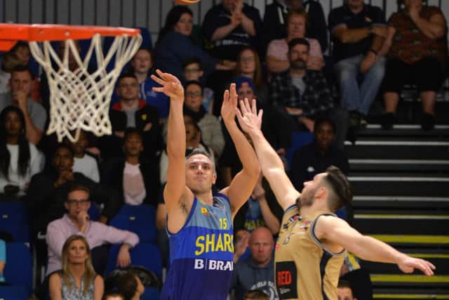 Mike Tuck scores for the Sheffield Sharks against Glasgow Rocks back in October 2018.  Picture: Bruce Rollinson