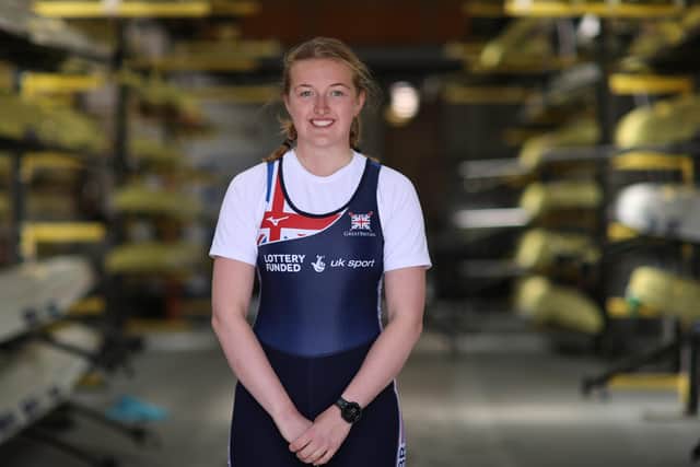 Ellen Buttrick of Great Britain poses for a portrait during a TeamGB Rowing Training Session at Redgrave Pinsent Rowing Lake on May 05, 2021 in Reading, England. (Picture: Naomi Baker/Getty Images)