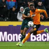 Hull City man-of-the-match Di'Shon Bernard gets in front of a Middlesbrough opponent. Picture: PA.