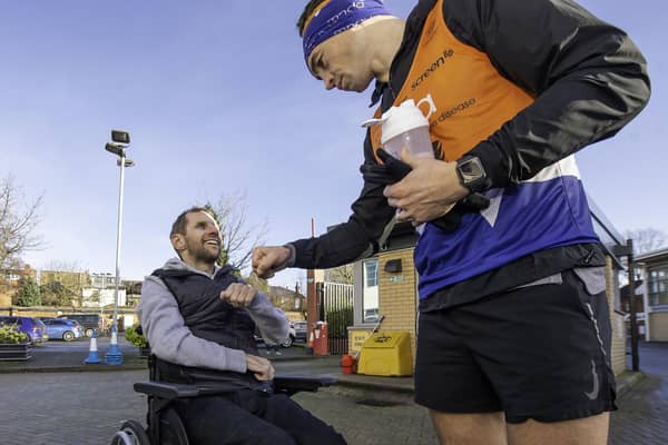 Best of friends: Rob Burrow, left, who has Motor Neurone Disease, and his friend and former Leeds Rhinos team-mate Kevin Sinfield who has raised millions for MND through his marathon running. Picture by Allan McKenzie/SWpix.com