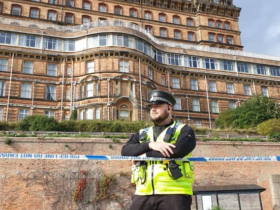 Police outside the Grand Hotel