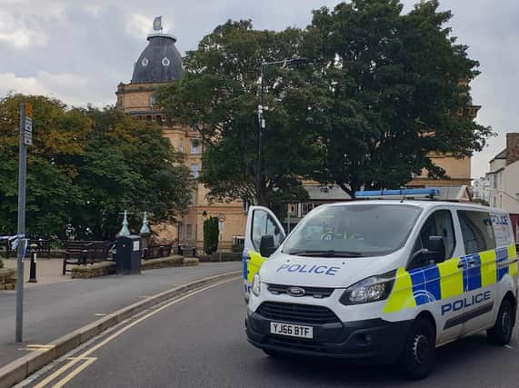 Police on the scene after The Grand Hotel Scarborough was evacuated