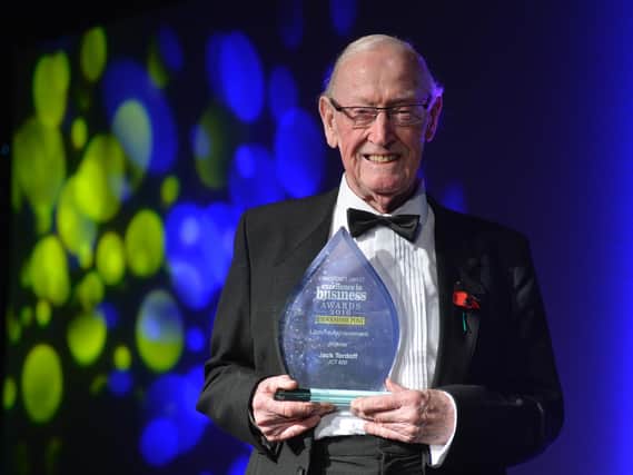 Jack Tordoff, pictured winning the YP Excellence in Business Award's Lifetime Award in 2016.