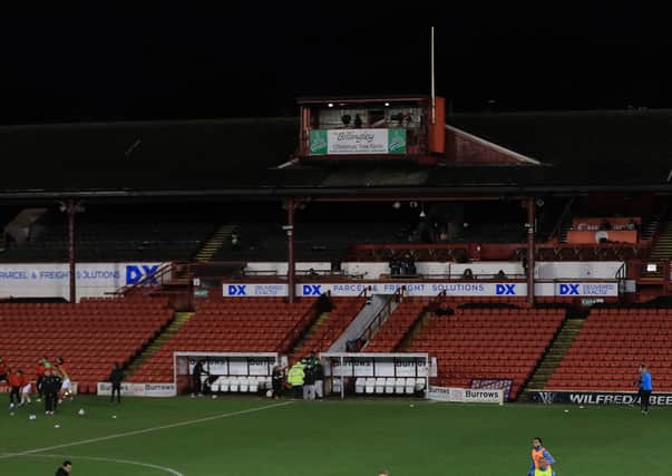 The historic West Stand at Barnsley's Oakwell ground. Picture: Mike Egerton/PA