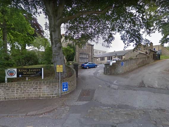 The blue plaque would have been put up at King James' School in Almondbury.