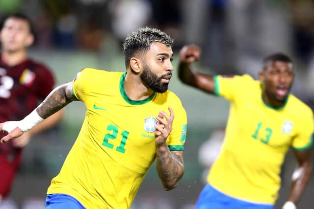 SPOTKICK: Gabriel Barbosa scored from the penalty spot in Brazil's 3-1 win over Venezuela. Picture: Getty Images.