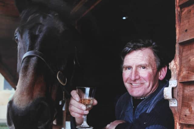 Peter Beaumont celebrates the 1993 Gold Cup win of Jodami.