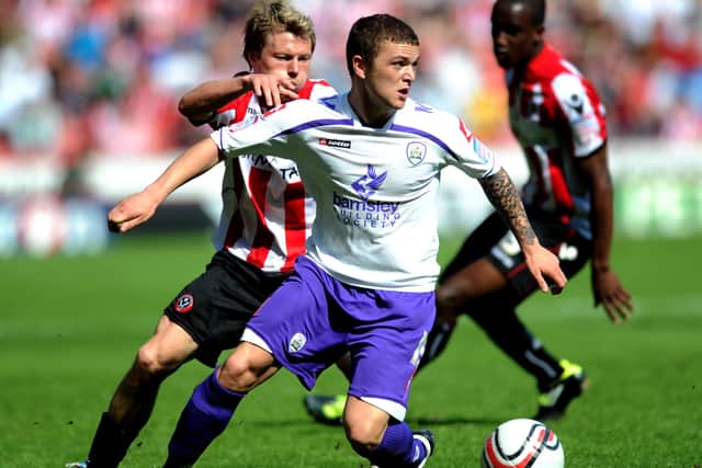 Barnsley's Kieran Trippier tangles with Sheffield United's Bjorn Helge Riise back in 2011. Picture: Jonathan Gawthorpe