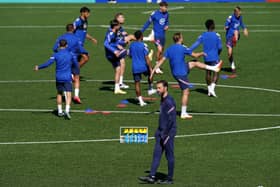 England manager Gareth Southgate during a training session at Estadi Nacional, Andorra. Picture: PA
