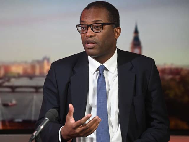 Business Secretary Kwasi Kwarteng appearing on the BBC1 current affairs programme, The Andrew Marr Show.
