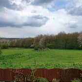 The view from Laura Shaw's garden, where plans for new homes have been submitted