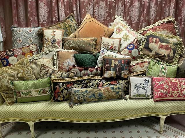 Antique cushions collected by David Hall