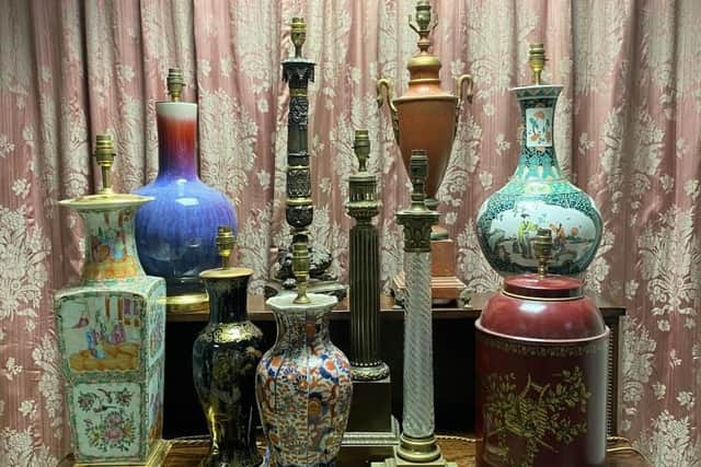 Chinese lamps are among the lots