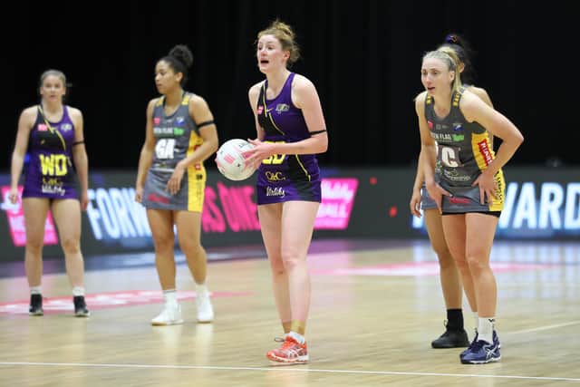FRESH CHALLENGE: Rebekah Airey in action for Manchester Thunder against Leeds Rhinos. Picture: Morgan Harlow/Getty Images.