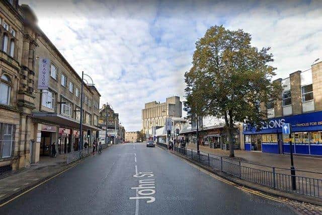 One man has died and another remains in critical condition in hospital after a stabbing in Bradford city centre. John Street, Bradford. Image: Google.