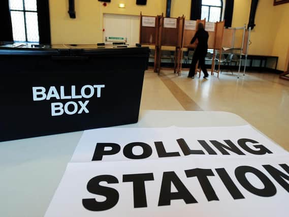 File photo dated 6/5/2020 of a ballot box at a polling station (PA)