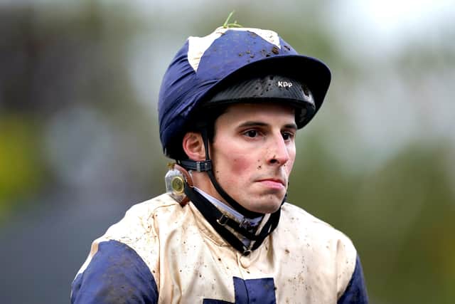 This was William Buick in action at Leicester as he chases his first jockeys' championship.
