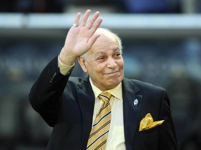 Hull City chairman Dr Assem Allam acknowledges the fans at the promotion party celebrating the teams rise into the Premier League in 2013 (Picture: Tony Johnson)