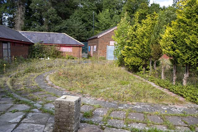 The outline of the pool can still be seen at the derelict Otley Lido site