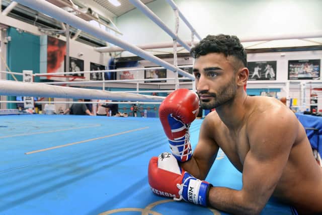 Bradford boxer Harris Akbar at the EIS in Sheffield (Picture: Steve Ellis)