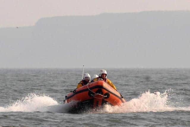 Scarborough RNLI inshore lifeboat crew.