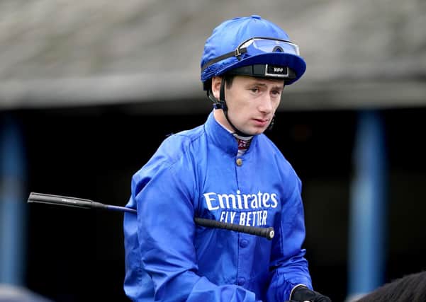 In front: Jockey Oisin Murphy had one winner at Chelmsford and also escaped serious injury when his horse Discover Dubai suffered a fatal fall. Picture: Mike Egerton/PA Wire.