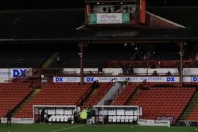 The historic West Stand at Barnsley's Oakwell ground. Picture: Mike Egerton/PA