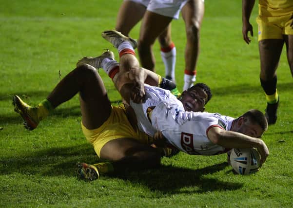 New rules: Action from last night's game between Jamaica and England Knights at Castleford.  Picture Bruce Rollinson