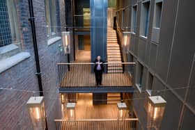 Opera North's general director Richard Mantle pictured in the new atrium, part of the £18m redevelopment. (Simon Hulme).