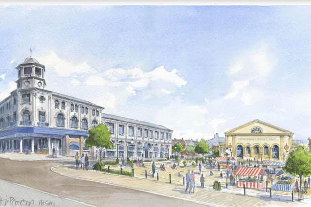 An artist's impression of a plan for Market Square based on an urban renaissance blueprint produced in 2002-2004
