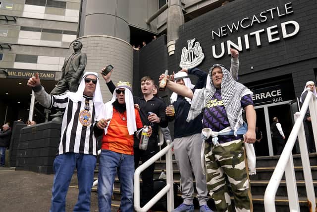 Newcastle United fans outside the stadium.