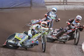 Simon Stead, front, during his riding days with Sheffield Tigers.
