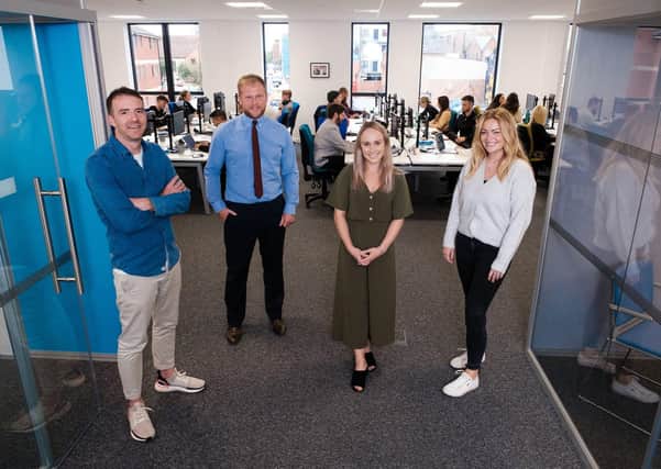 Pictured left to right: Martin Corcoran, John Gouldthorp, Emma Barton, Rebecca Wilkes as Summit Media become the first occupier of C4DI building 2 in Hull.