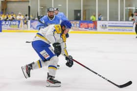 AIMING HIGH: Cole Shudra, in action for Leeds Knights in pre-season against former team, Sheffield Steeldogs Picture: 

Andy Bourke/Podium Prints