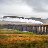 A1 Tornado passes over Ribblehead Viaduct today