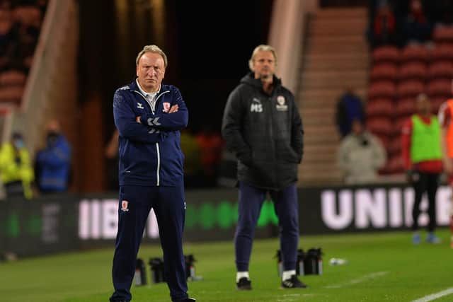 Middlesbrough boss Neil Warnock, pictured at the Riverside Stadium on Wednesday night. Picture: Jonathan Gawthorpe.