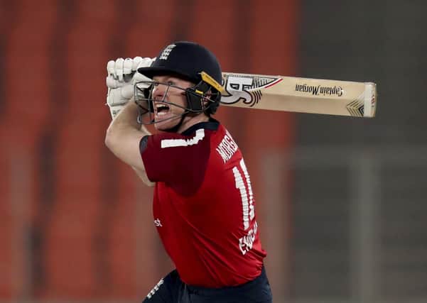 England's captain Eoin Morgan is out of form heading into the T20 World Cup. (AP Photo/Ajit Solanki)