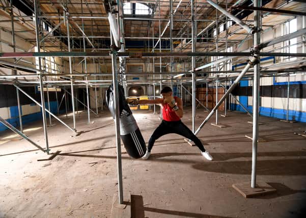 Ready for action: Harvey Lambert works out at St Paul's Boxing Club, Hull. Picture: Simon Hulme
