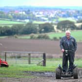 John Broadfield has an off-road segway to get around his farm on