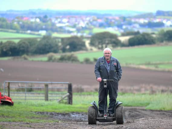 John Broadfield has an off-road segway to get around his farm on