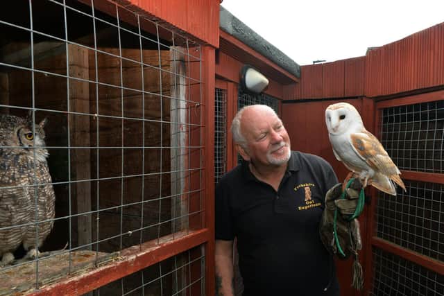 He keeps the owls at his home in Gawthorpe, near Wakefield