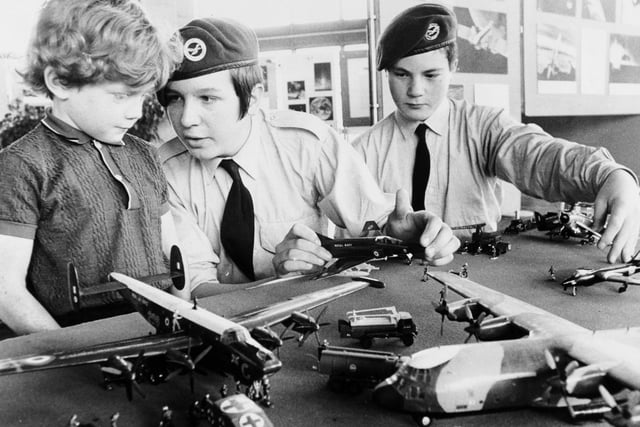 Young Stephen Haw came to the YEP building in August 1973 to see the 1/72nd scale model of a typical RAF open day being displayed by 168 Leeds Air Training Corps. He is pictured with squadron members, Cadet Stephen Drury and Cadet Stephen Hinchcliffe.