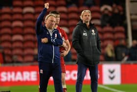 Middlesbrough's manager Neil Warnock and Barnsley's head coach Markus Schopp. Picture: Jonathan Gawthorpe